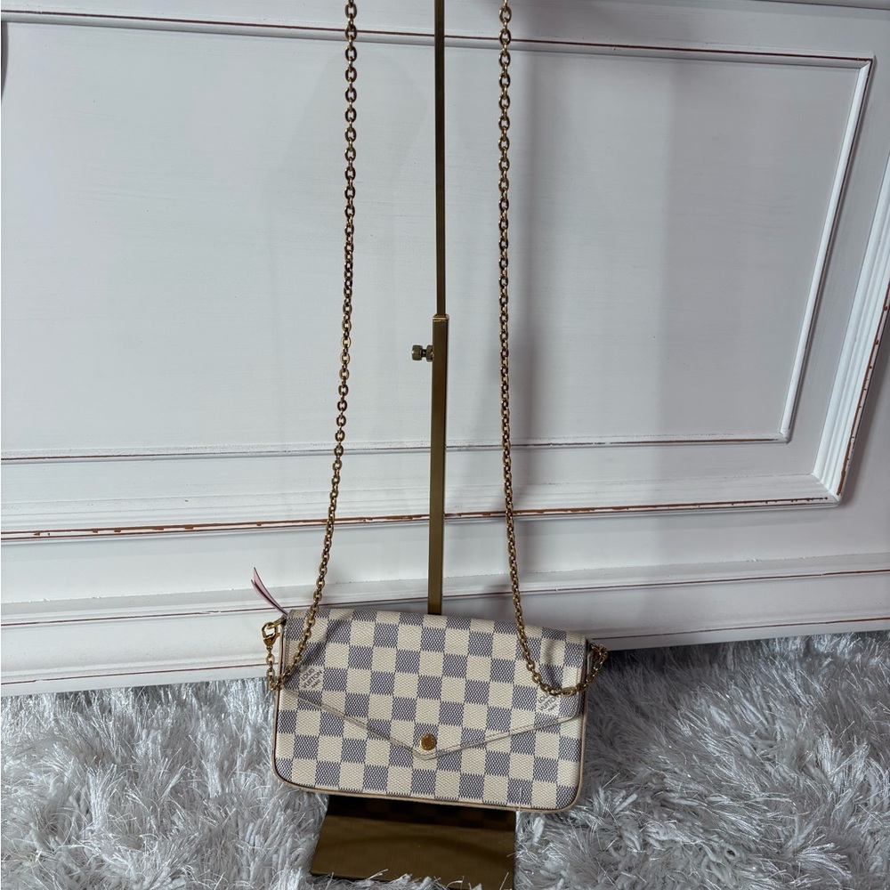 Louis Vuitton pochette felicie in the Damier azur canvas - Picture 5 of 13